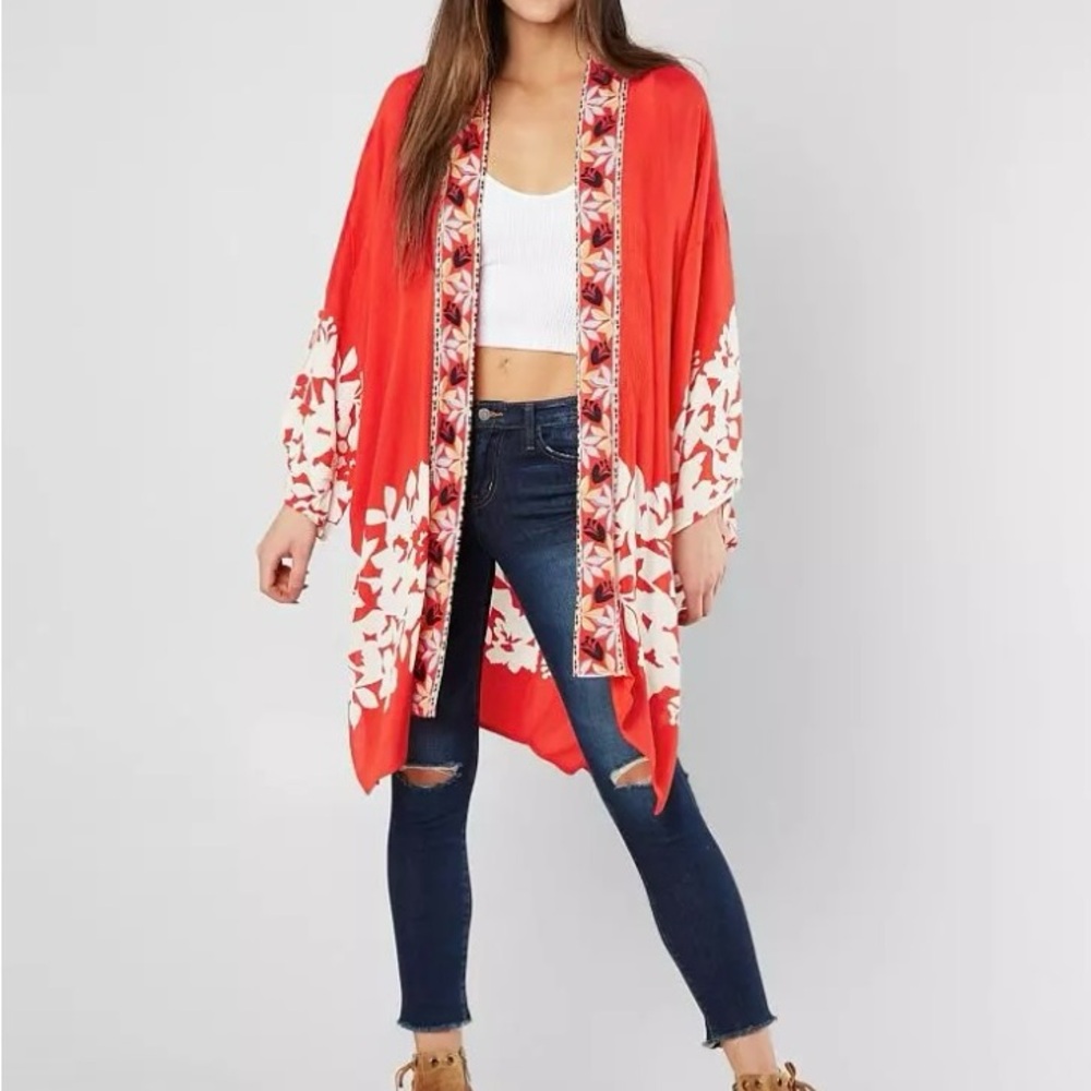 Red Floral Kimono